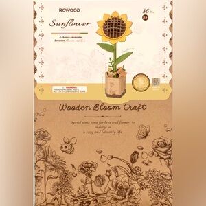ROWOOD 3D Wooden Flower Lego: Sunflower